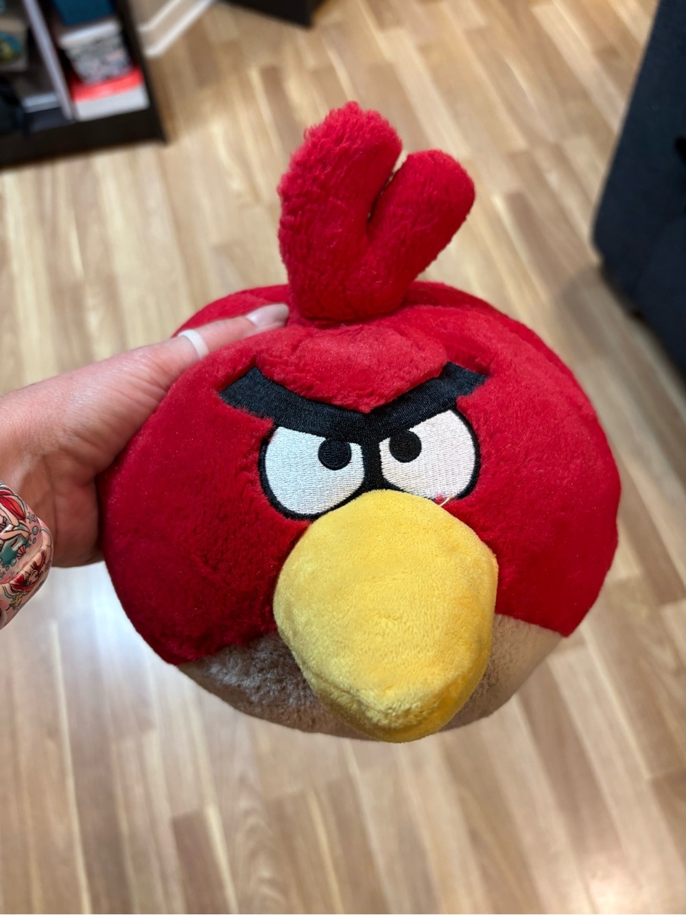 Angry Birds Red Plush Character with Yellow Beak Accent